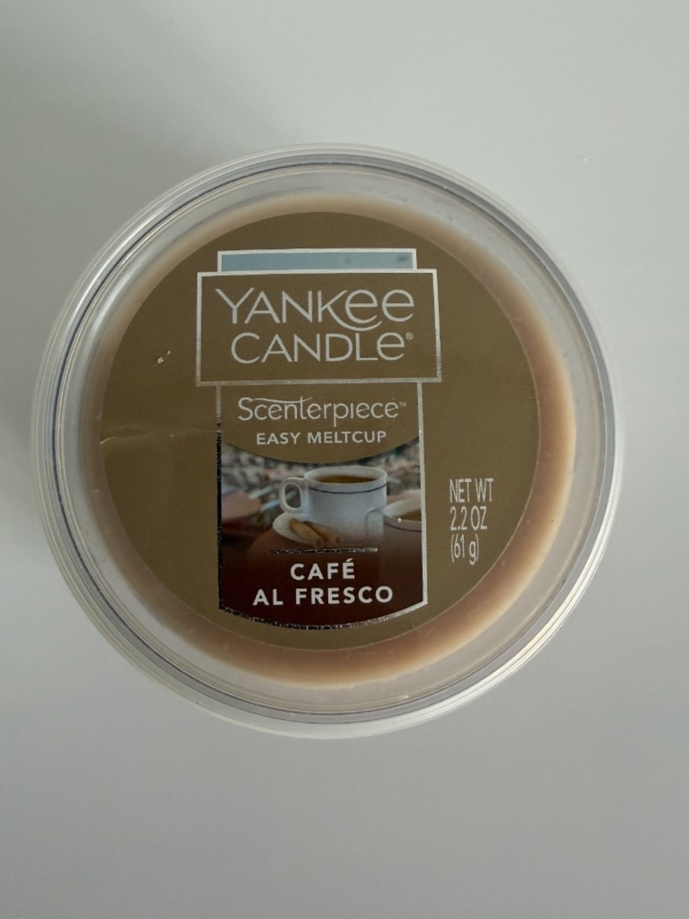 NEW Yankee Candle Café Al Fresco Scenterpiece Easy MeltCup 2.2oz Coffee Caramel